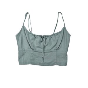 John Galt Spaghetti Tank Top Crop Top Green Size M